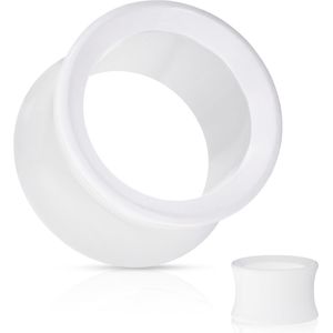 Gekleurde acryl saddle fit tunnel - 19 mm - Wit