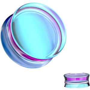 Glazen Double-Flared Plug met Iriserend effect - 10 mm
