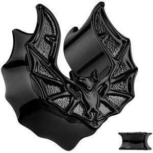 Impossante Zwarte Saddle-fit Plug met Vleermuis ontwerp - 22 mm
