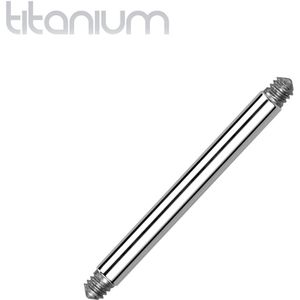 Extern Geschroefd Titanium Straight Barbell Staafje - 1.2 mm - 8 mm