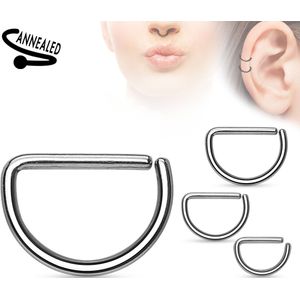 Multifunctionele piercing ring met D-vorm - 1.2 mm - 8 mm