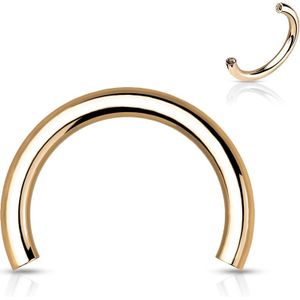 Intern Geschroefd Gekleurde 316L Chirurgisch Stalen Circular Barbell Staafje - Rosé Goud - 1.2 mm - 10 mm