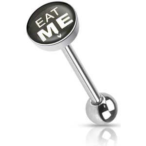 Tongpiercing met Pikante Tekst Logo's - Eat Me