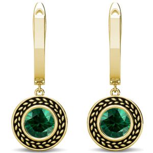 Sterling Zilver Oorringen met Geboortestenen - Goud - Mei