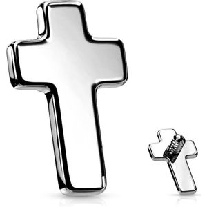 Intern geschroefde gekleurde kruis top van chirurgisch staal - 1.6 mm – Zilver – 4 mm