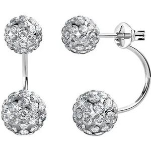 Dubbele Bal Studs belegd met Swarovski kristallen