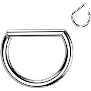 Basis D-Shaped Titanium Segment Ring - Zilver - 10 mm
