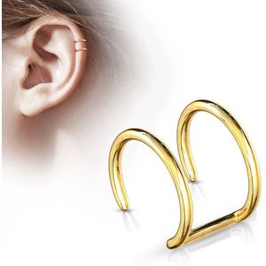 Gouden dubbele clip-on ring