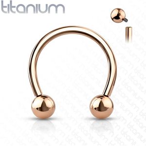 Solid titanium intern geschroefde circular barbell in 7 kleuren - Rosé Goud - 1.2 mm - 8 mm - 3 mm