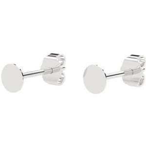 Basic Sterling Zilver Oorknopjes met platte ronde top - Zilver - 4 mm