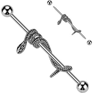 Industrial Barbell met Omwikkelde Slang - Zilver