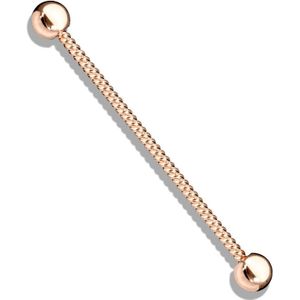 Basic Industrial Barbell met Gedraaid staafje - Rose Goud