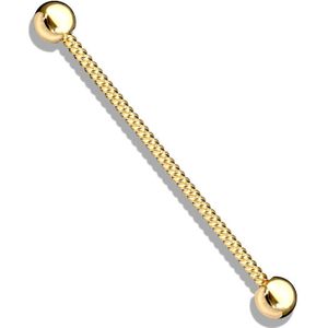 Basic Industrial Barbell met Gedraaid staafje - Goud