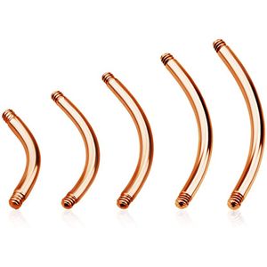 Los rosé goud gekleurd staafje voor curved barbells – 1.2 mm – 16 mm