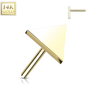 14kt. Gouden Threadless Platte Driehoek Top - Goud - 3 mm
