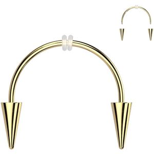 Smiley Vampiertanden Circular Barbell - Goud