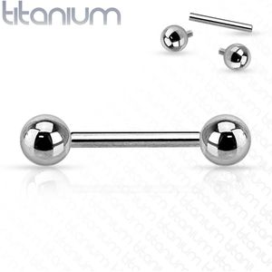 Intern geschroefde titanium barbell - 1.6 mm - 12 mm - 5 mm