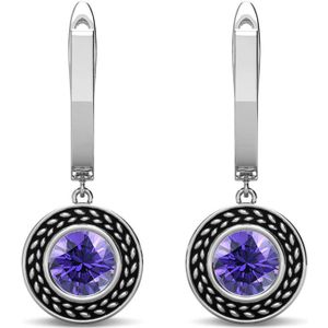 Sterling Zilver Oorringen met Geboortestenen - Zilver - Februari