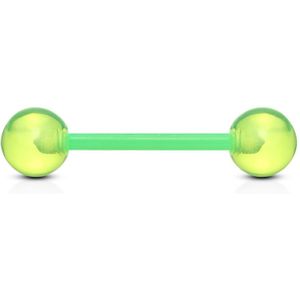 Bioflex barbell met gekleurde acryl ballen - groen