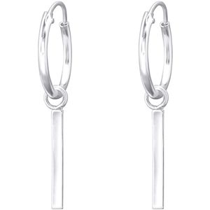 Sterling Zilver Oorringen met lange Staaf Hanger