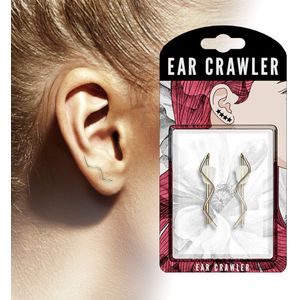 Setje goud plated ear crawlers met golvend draad