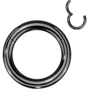 Extra Dikke Basic Titanium Segmentringen met Scharniersluiting - Zwart - 5 mm - 12 mm