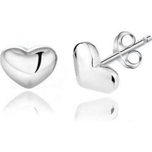 Basic Oorstekers met Harten figuur van Sterling Zilver