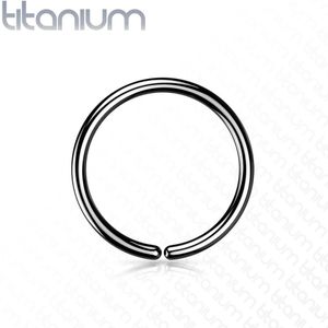 Gekleurde Titanium Basic Buigbare Multifunctionele Piercing Ring - 1.0 mm - 8 mm - Zwart