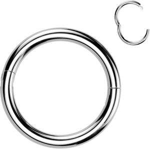 Basic Titanium Segment Ring met Haak Sluiting - Zilver - 1.6 mm - 12 mm