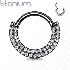 Titanium Segmentring met Dubbele Front-Facing Kristalrijen