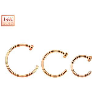 Basic neus ring van 14K. rosé goud - 10 mm