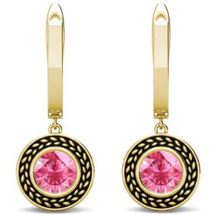 Sterling Zilver Oorringen met Geboortestenen - Goud - Oktober