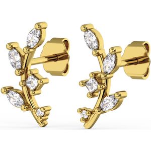 18Kt. Gold Vermeil Studs met Markies geslepen Kristallen in Takjes