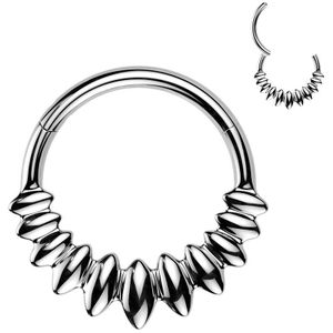 Segment Ring met Markies Gevormde Waaier - Zilver - 10 mm