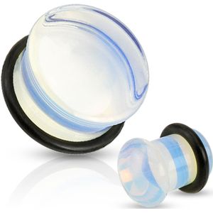 Single flared plug van Opalite edelsteen - 8 mm