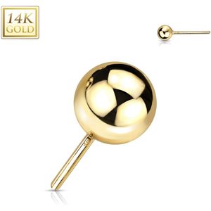 14kt. Gouden Threadless Bal Top - Goud - 5 mm