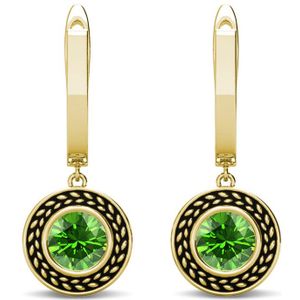 Sterling Zilver Oorringen met Geboortestenen - Goud - Augustus