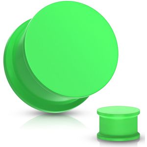 Flexibele double flared plug van siliconen in felle kleuren - 8 mm - groen