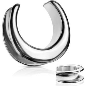 Maanvormige Saddle Fit Tunnel - Zilver - 16 mm