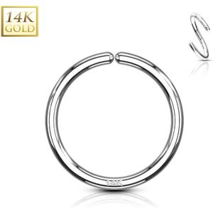 Multifunctionele buigbare piercing ring van 14Kt. wit goud - 1.2 mm - 8 mm