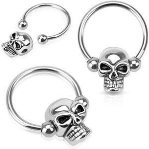 Ball closure ring met skull - 1.6 mm - 4 mm