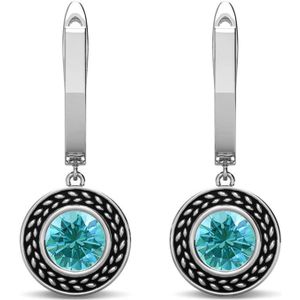 Sterling Zilver Oorringen met Geboortestenen - Zilver - December