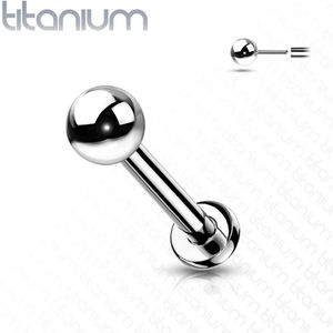 Threadless Titanium Labret met Massieve Balletje - 1.0 mm - 5 mm - 3 mm