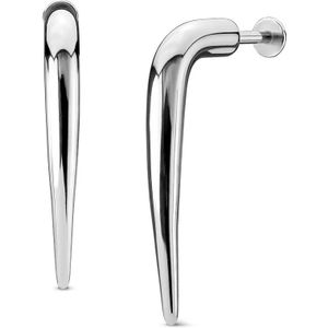 Labret met gebogen uitgehouwde haak