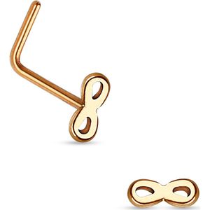 Neus stud piercing met infinity logo - rosé goud