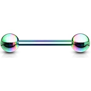 Titanium plated barbells - 1.6 mm - 38 mm - 5 mm - Regenboog