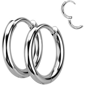 Gekleurde Chirurgisch Stalen Oorringen met 2 mm Ring - 8 mm - Zilver