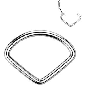 Chevron Titanium Segment Ring met scharniersluiting - Zilver - 1 mm - 10 mm