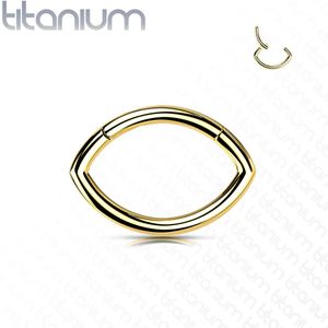 Gekleurde Ovalen Titanium Segmentring - Goud