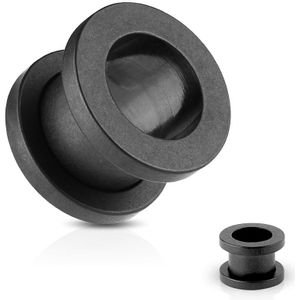 Mat zwart gekleurde screw fit tunnel - 6 mm